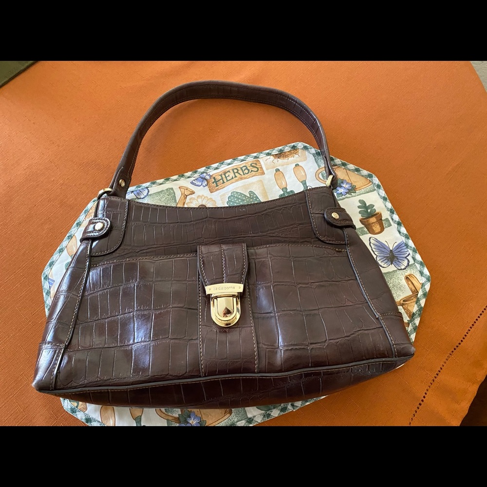 Liz Claiborne Brown Croc-Embossed Handbag